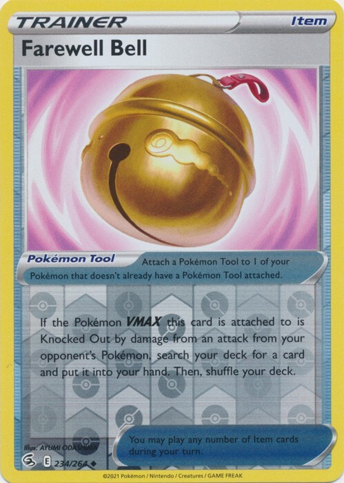 Reverse Holo Farewell Bell 234/264 Fusion Strike Uncommon Pokemon TCG