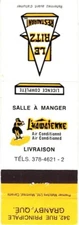 Quebec Canada L'Hawaiene Dining Room Le Ritz Restaurant Vintage Matchbook Cover