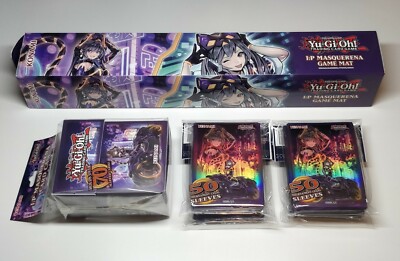 yugioh ip masquerena deck Yugioh I:P Masquerena Bundle 200ct Card Sleeves + Deck Box + Playmat Set  Sealed
