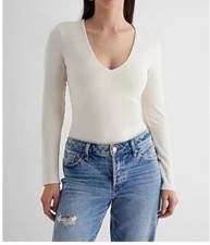 Cozy V-neck Long Sleeve Bodysuit PINK