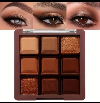 Leixina 9 Color CHOCOLATES Waterproof Eyeshadow Palette Long