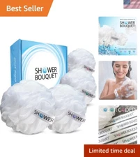 Deluxe 4-Piece Soft Mesh Loofah Set - Perfect Gift for Spa-Like Bath Experience