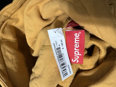 Supreme Arabic Logo Hooded Sweatshirt Hoodie Mustard FW21 Size M