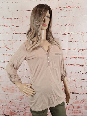 Laura Scott Damen T-Shirt langarm Shirt Beige / Melange Gr. 32/34 - 36/38