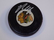 Nick Leddy 8 Chicago Blackhawks Signed Player NHL Hockey Puck Old Autograph  
