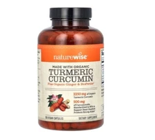 NatureWise, Organic Turmeric Curcumin, 180 Vegan Capsules