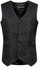 Men's Tailored Formal Waistcoat Gothic Steampunk Brocade Victorian Cosplay