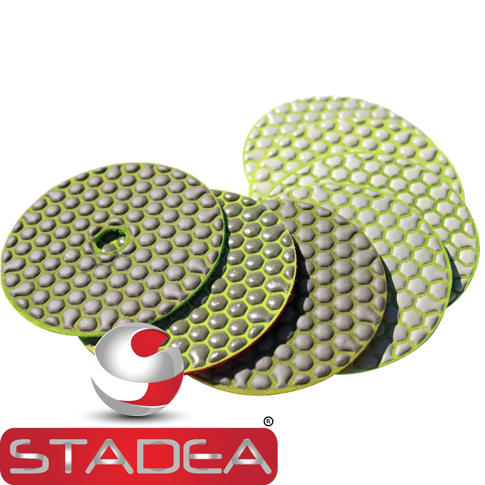 STADEA 4" Diamond Dry Concrete Stone Marble Granite Polishing Pads Kit Discs Set