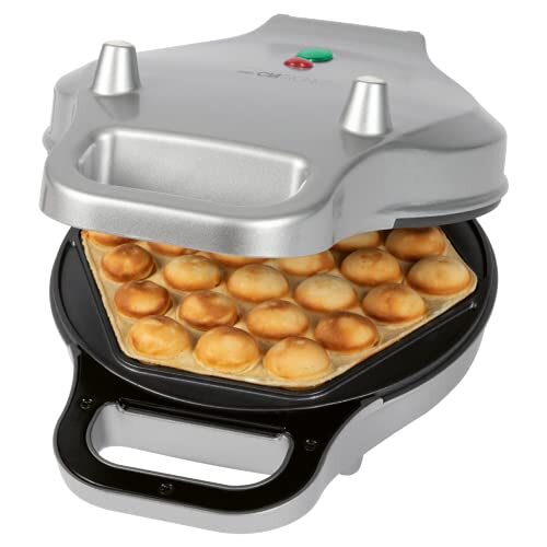 Clatronic WA 3772 - Piastra per waffle, per Bubble Waffle, teglia a esagono (riv