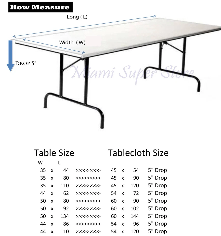 Tablecloth 45"x54", 45"x90", 45"x120", 54"x72", 60"x90", 60"x102", 60x144, 54x96 - Image 3 of 3