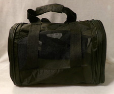 SMALL PET DOG CAT CARRIER TRAVEL TOTE BAG - BLACK, SOFT-SIDED - 10" x 14" x 10"