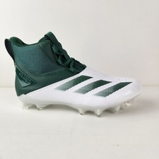 Adidas ADIZERO CHAOS Mid Lineman Cleats White Dark Green Men's Size 13.5 New