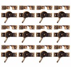 Elegant Antique Brass Window Sash Catch Lock 2.7" L Floral Sash Pack of 12