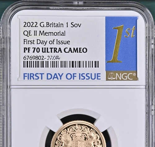 QEⅡPlatinum Jubilee 2022 G,Britain Reeded Edge 1 Sov PF70UC NGC Gold coin