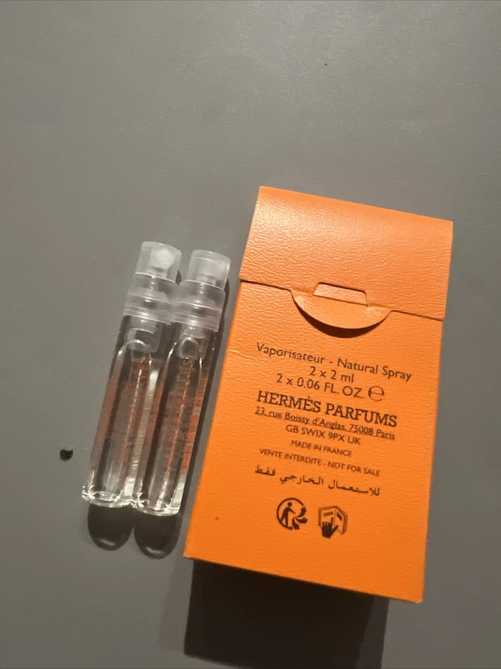 2 X HERMES EAU DES MERVEILLES EDT 2,0 мл 0,06 жидкой унции x 1 духи спрей образец - Изображение 2 из 2