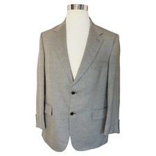 Oak Creek Men  s 42R Beige Sage Green Silk Wool 2 BTN Notch Blazer EUC