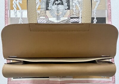 NEW Hermes Halzan 25 Verso Taurillon Clemence Bag In Nata Biscuit