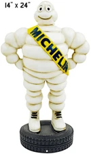 Vintage Style Metal Sign Michelin Tire Man Gas Station 14 x24
