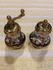 Capodimonte Salt And Pepper Mill High Relief Gold