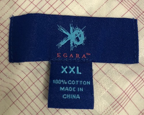 Egara Mens XXL Long Sleeved Plaid Cotton Shirt Button Down Red White Blue - Picture 7 of 7