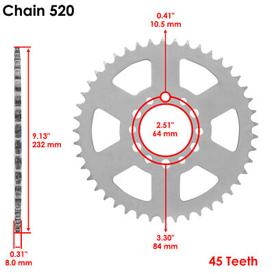 Caltric Rear Wheel Chain Sprocket For Suzuki DR200 1986-1987 64511