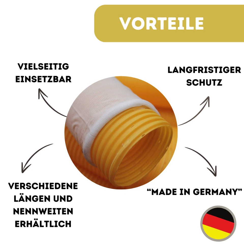 Drainage Drainagerohr Drainagevlies Filterschlauch Profi-Set DN50-DN100 10m-50m - Bild 2 von 4