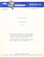 1968 Denver Broncos Spring Prospectus Media Guide NFL3