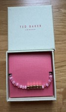 Ted Baker Pink Beaded Adjustable Bracelet LOVED Logo BNWB