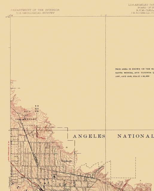 Topo Map La Crescenta California Quad USGS 1928 23 x 28.56 eBay