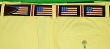 "Needlepoint Belt w/ 10 American Flag" Sz: 36 New/ Old Stock