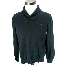 Tommy Hilfiger Men's Knit High Neck Pullover Jumper Size L Black