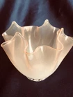 Vintage Genuine Venetian Handkerchief Art Glass Vase Murano Itlay Apricot Color