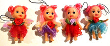 Lot of 4 Plastic Angel Dolls For Phone, Purse, Backpack Charm Strap -NWOT 39