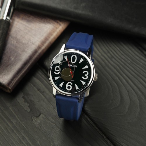 Raketa BIG ZERO 1990s, Black Dial, Vintage Soviet Mechanical Mens Watch - Picture 3 of 4