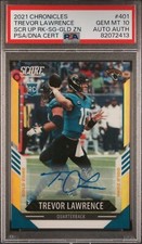 2021 Chronicles Score Gold Zone 401 TREVOR LAWRENCE AUTO RC PSA 10 #09/50 POP-2