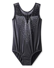 Gymnastics Leotards for Toddler Girls Kids Sparkle Sequins Mesh Top Dancewear...