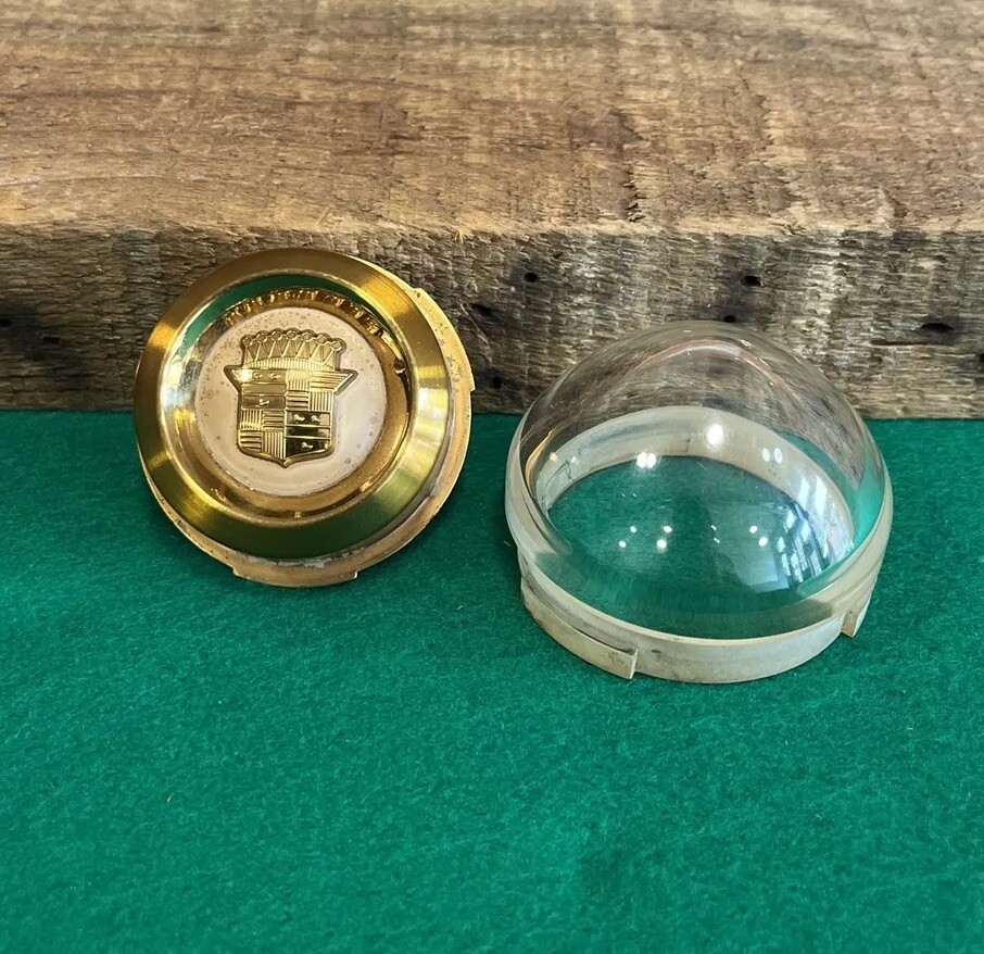 Original 195455 Cadillac Steering Wheel Horn Button Center Emblem Gold OEM eBay