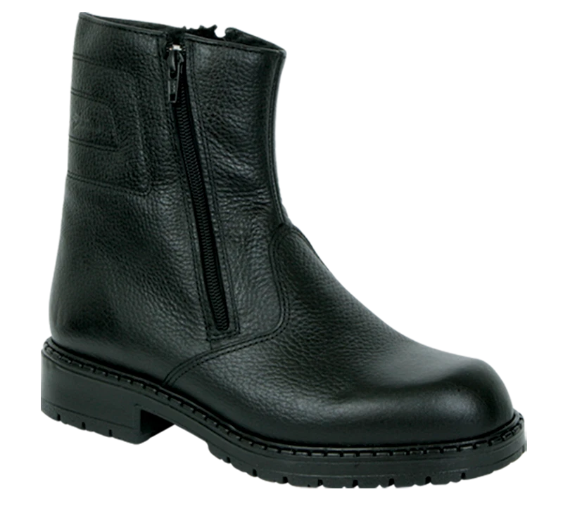 NEW MENS BLACK LEATHER WATERPROOF ZIPPER CANADIAN WINTER SNOW BOOT 8.5W EU 41