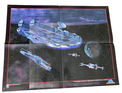1995 STAR WARS INSIDER FAN CLUB MILLENNIUM FALCON 17.5X22.5'' POSTER X-WING