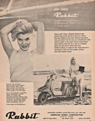 1964 Rabbit Motor Scooter San Diego California - Vintage Motorcycle Ad