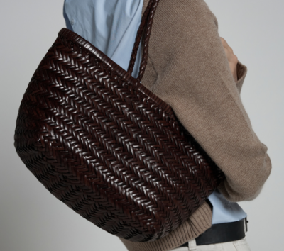 Dragon Diffusion Triple Jump 8811 Dark Brown Small Long Handle Bag 