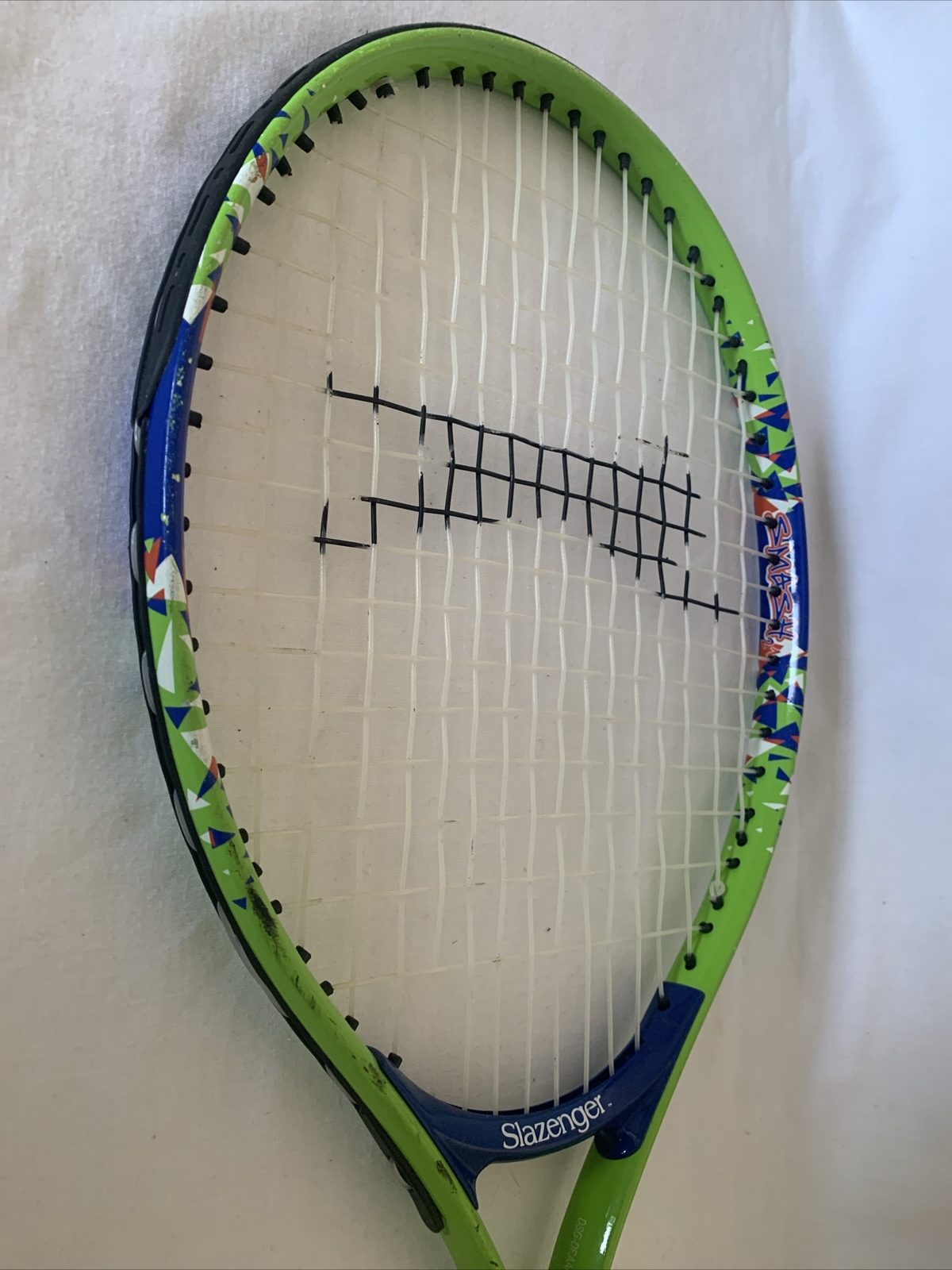 Slazenger Baby Racket Slazenger SMASH DSG DRAANG61 Blue & Green Kids Youth Junior Tennis ...