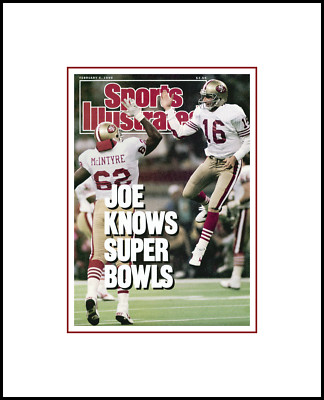 SAN FRANCISCO 49ERS MATTED PHOTO OF 1990 SUPER BOWL WIN SPORTS ILLUSTRATED COVER