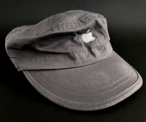 Vintage Apple Army Cap Hat Adjustable Cap GRAY Cotton Gray Embroidery - 第 1/9 張圖片