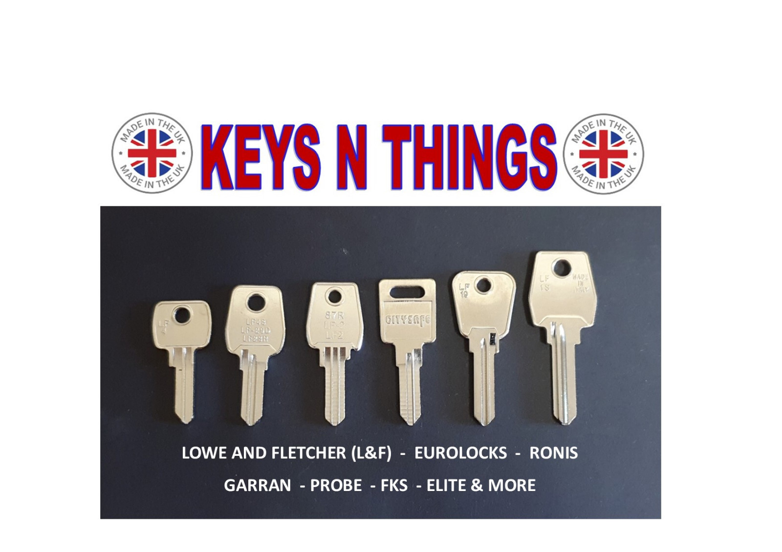 LOCKER KEYS CUT TO CODE LOWE & FLETCHER (L & F) RONIS, WSS FKS