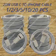 Bulk Lot 20W USB C Fast Charger Cable PD Cord For iPhone 14/13/12/11 Pro Max XS