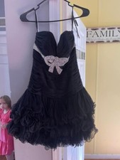 sherri hill dress black short dress size 6 