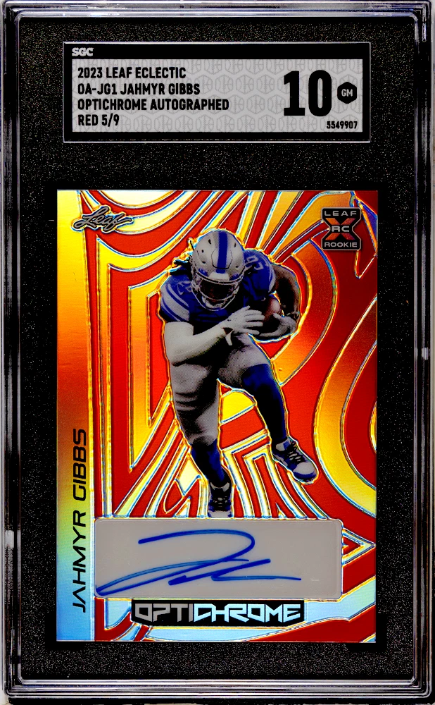 Jahmyr Gibbs Leaf Eclectic Optichrome Autographs #OAJG1 Red