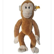 Authentic Steiff Plush Monkey Toy Soft Brown Knopf im Ohr Collectible Gift