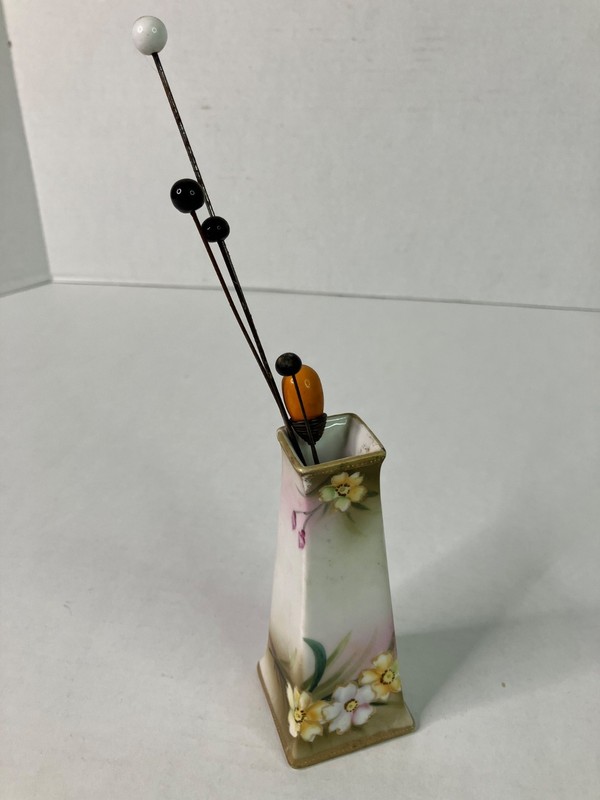 Antique signed Nippon hat pin holder